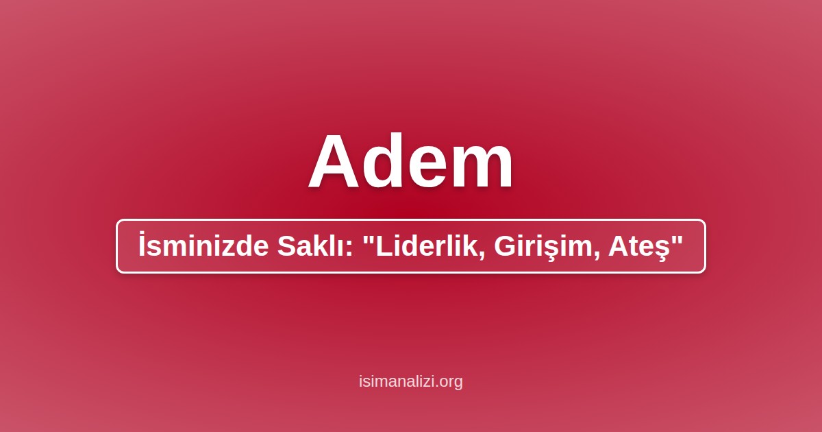 Adem İsminin Anlamı, Karakter Analizi ve Akrostiş Şiiri