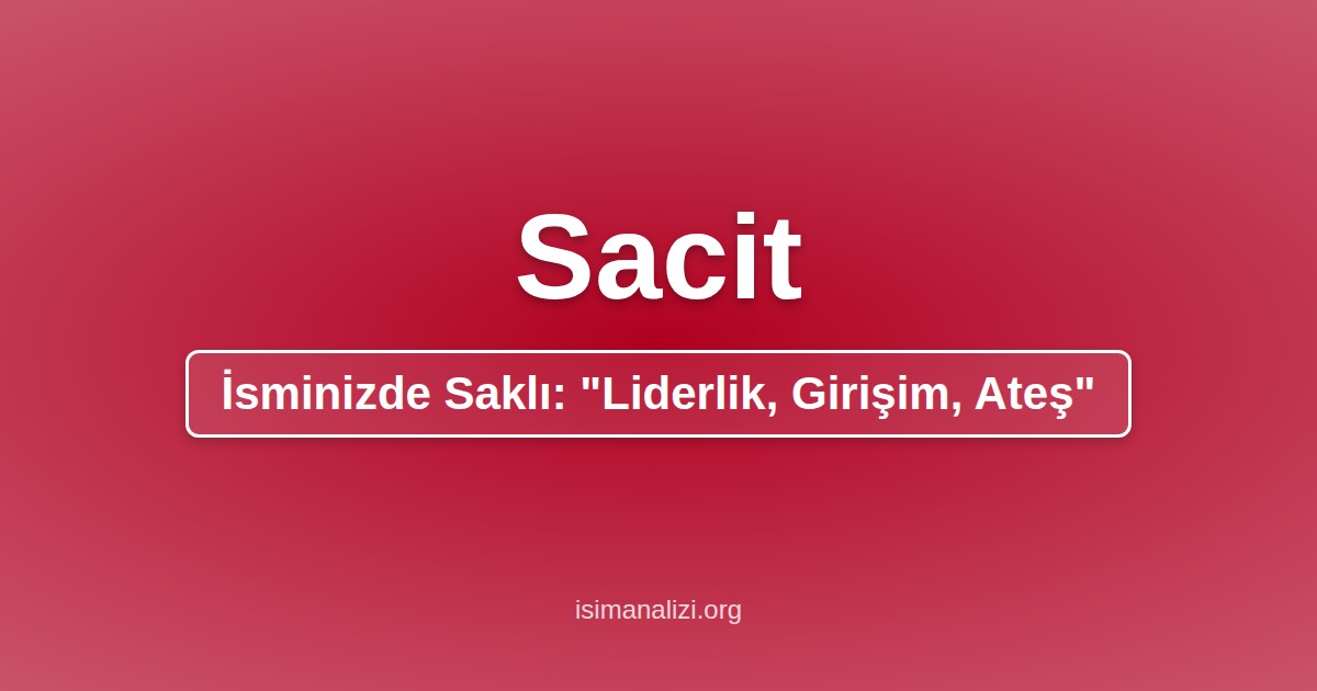 Sacit İsminin Anlamı, Karakter Analizi ve Akrostiş Şiiri