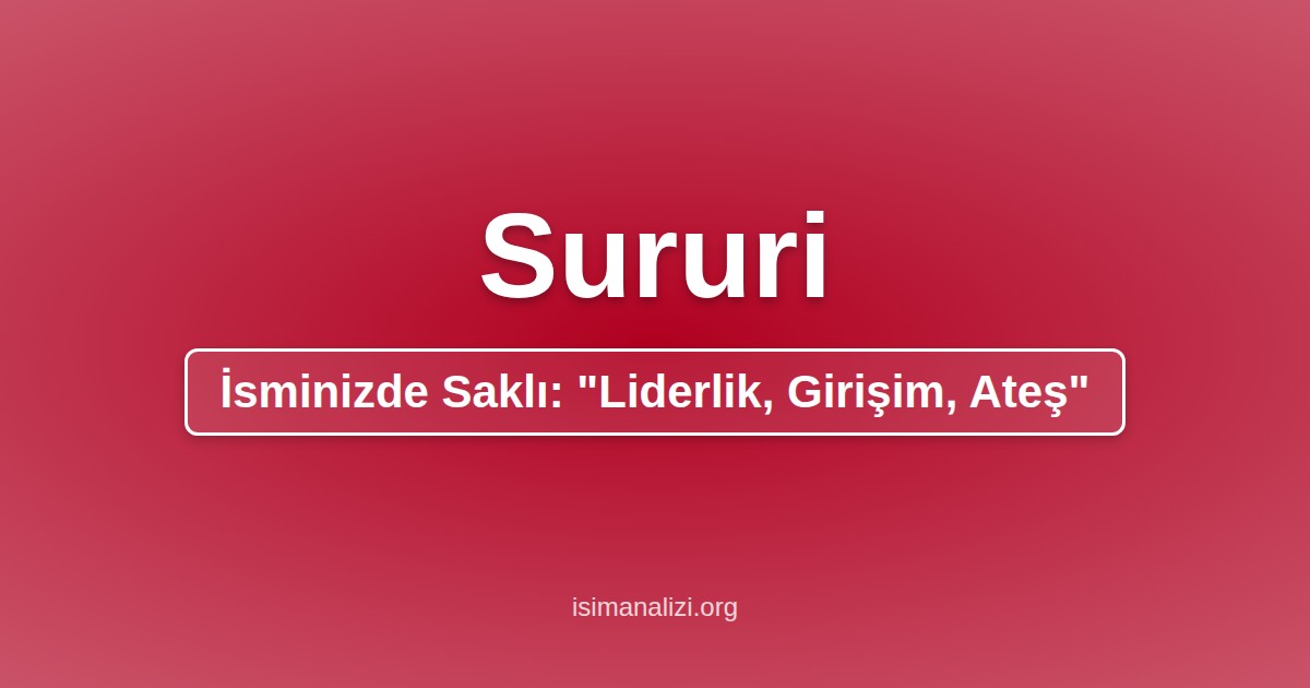 Sururi İsminin Anlamı, Karakter Analizi ve Akrostiş Şiiri